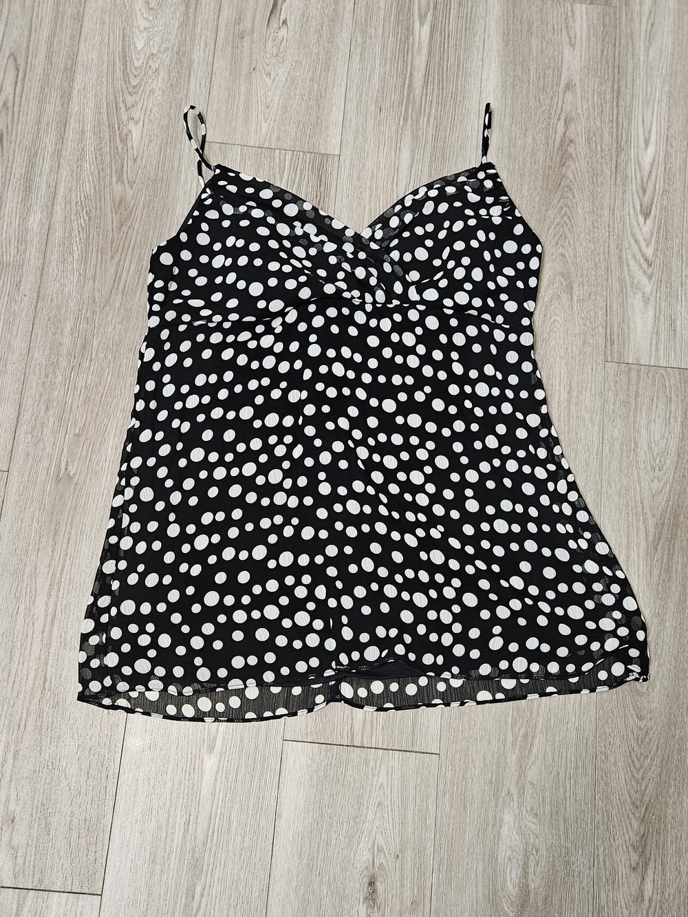 Onyx Black and White Polka Dot Camisole